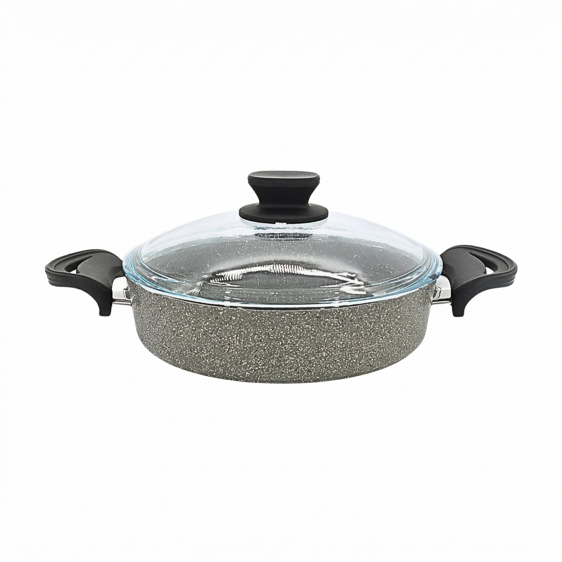 Lavonni 8.5"-22cm Gray Granite Low Pot Traditional