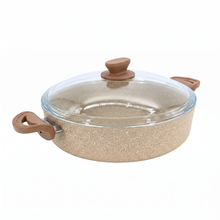Lavonni 30CM Beige Granite Low Pot Traditional