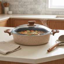 Lavonni 30CM Beige Granite Low Pot Traditional