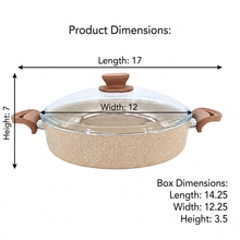 Lavonni 30CM Beige Granite Low Pot Traditional