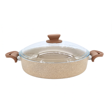 Lavonni 30CM Beige Granite Low Pot Traditional