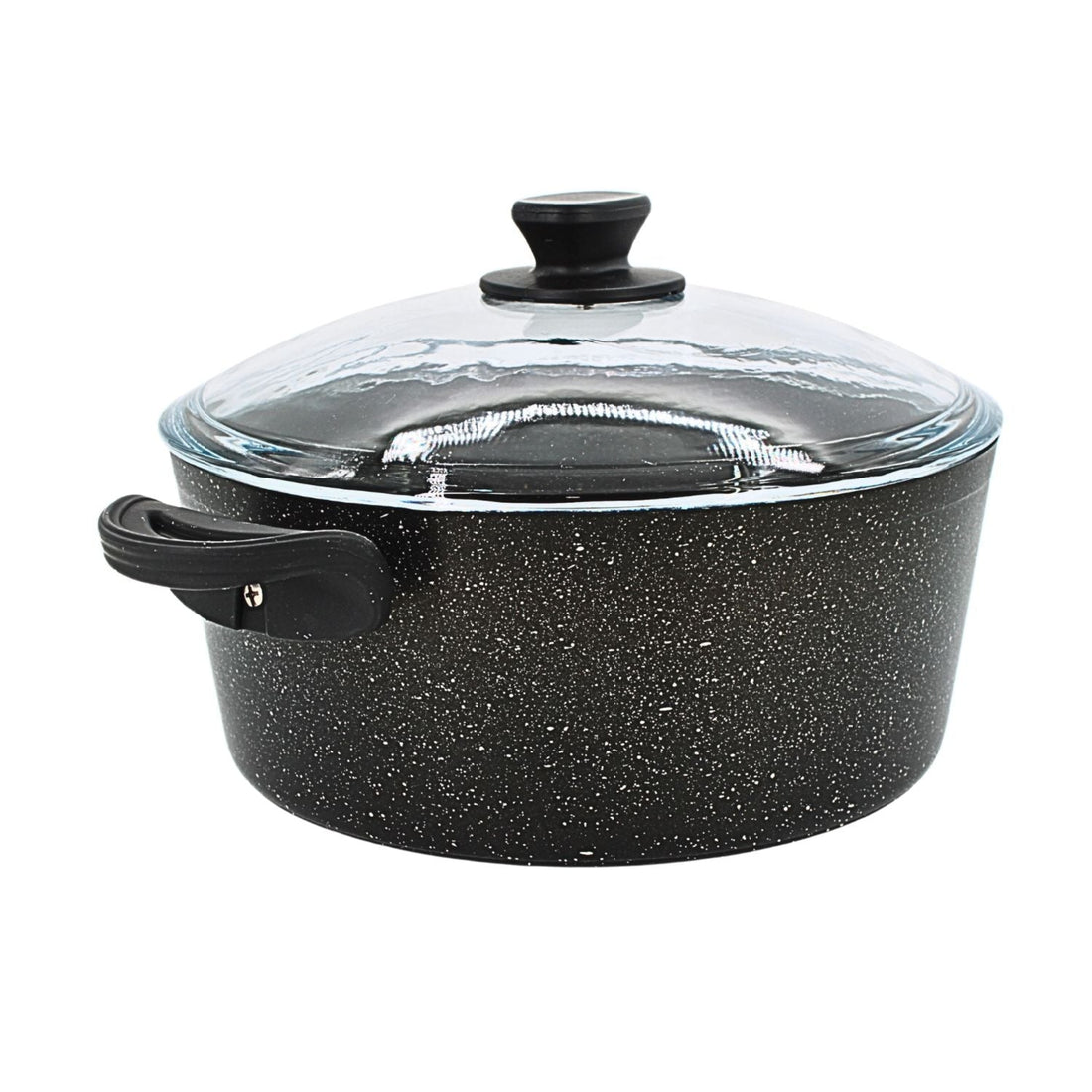Lavonni 11"-28cm Black Granite Deep Pot Traditional