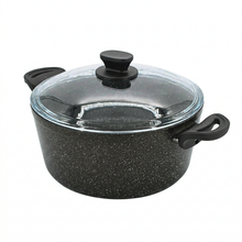 Lavonni 11"-28cm Black Granite Deep Pot Traditional