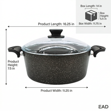 Lavonni 11"-28cm Black Granite Deep Pot Traditional