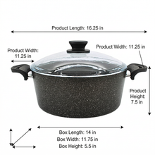 Lavonni 11"-28cm Black Granite Deep Pot Traditional