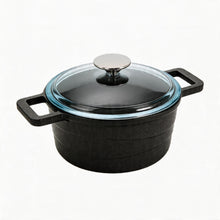 Lavonni 8" - 20cm Black Cast Iron Low Pot Black-Lid