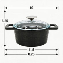 Lavonni 8" - 20cm Black Cast Iron Low Pot Black-Lid