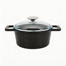 Lavonni 8" - 20cm Black Cast Iron Low Pot Black-Lid