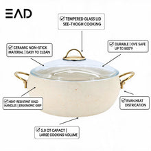 Lavonni 28CM Beige Granite Deep Pot Rounded