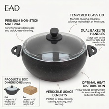 Lavonni 26CM Black Granite Deep Pot Rounded