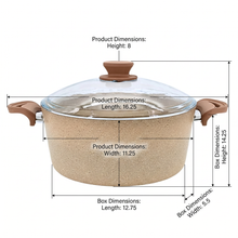 Lavonni 28CM Beige Granite Deep Pot Traditional