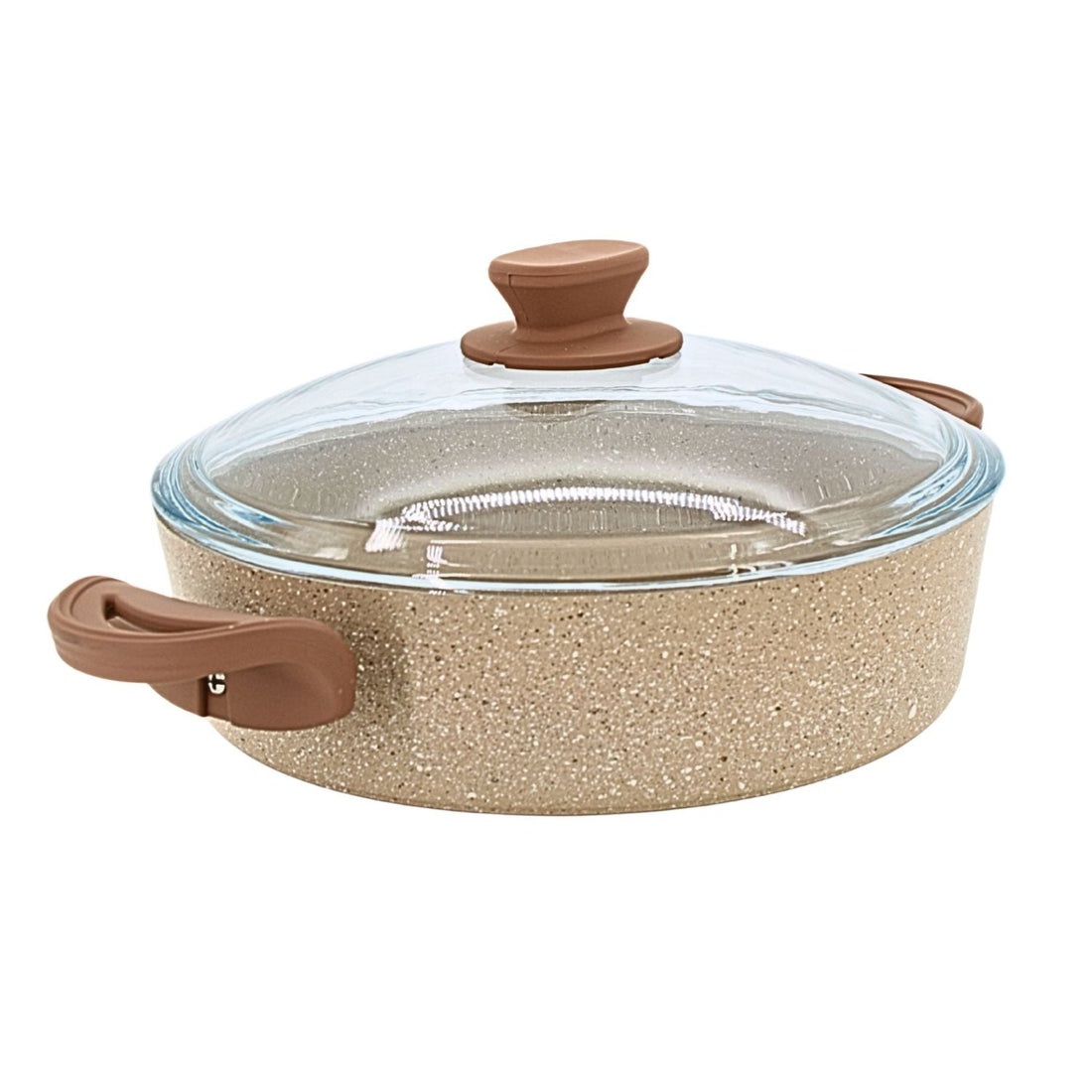 Lavonni 10.25"-26cm Beige Granite Low Pot Traditional