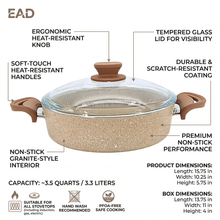 Lavonni 10.25"-26cm Beige Granite Low Pot Traditional