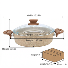Lavonni 10.25"-26cm Beige Granite Low Pot Traditional