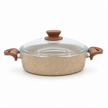 Lavonni 10.25"-26cm Beige Granite Low Pot Traditional