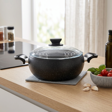 Lavonni 24CM Black Granite Deep Pot Rounded