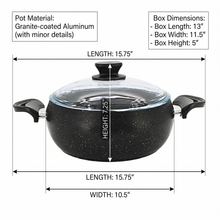 Lavonni 24CM Black Granite Deep Pot Rounded