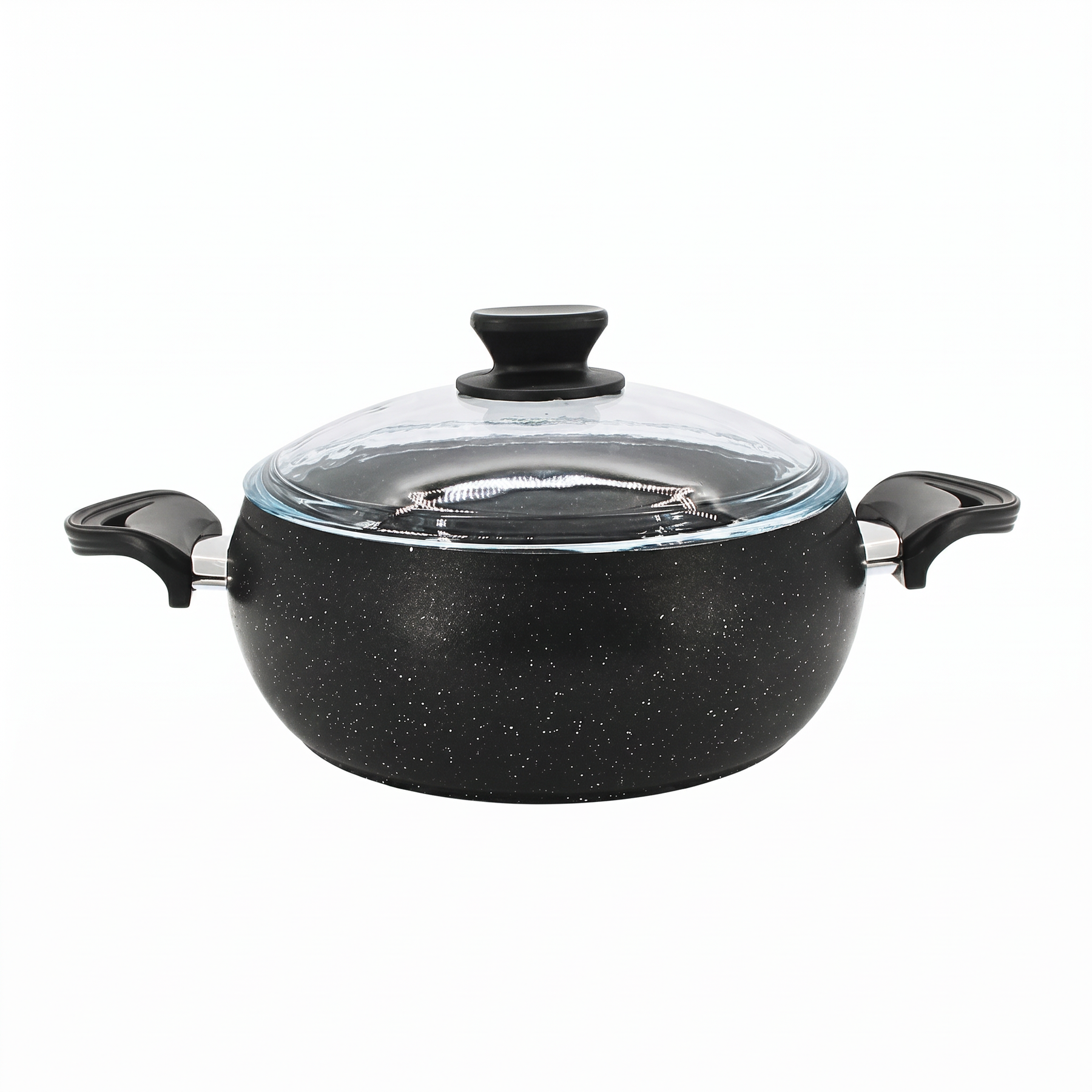 Lavonni 24CM Black Granite Deep Pot Rounded