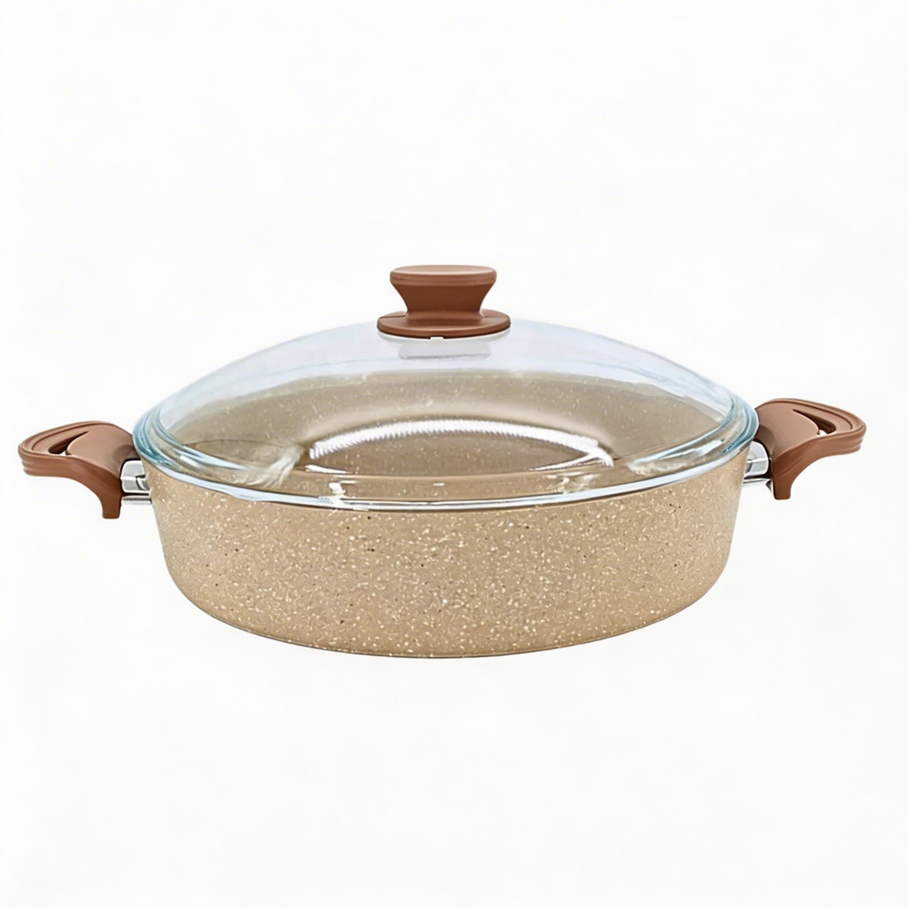 Lavonni 32CM Beige Granite Low Pot Traditional