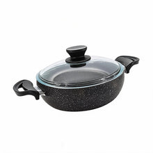 Lavonni 24CM Black Granite Low Pot Rounded