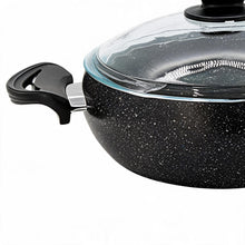 Lavonni 24CM Black Granite Low Pot Rounded