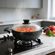 Lavonni 24CM Black Granite Low Pot Rounded