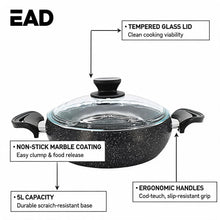 Lavonni 24CM Black Granite Low Pot Rounded