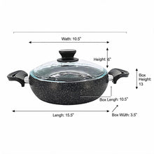 Lavonni 24CM Black Granite Low Pot Rounded
