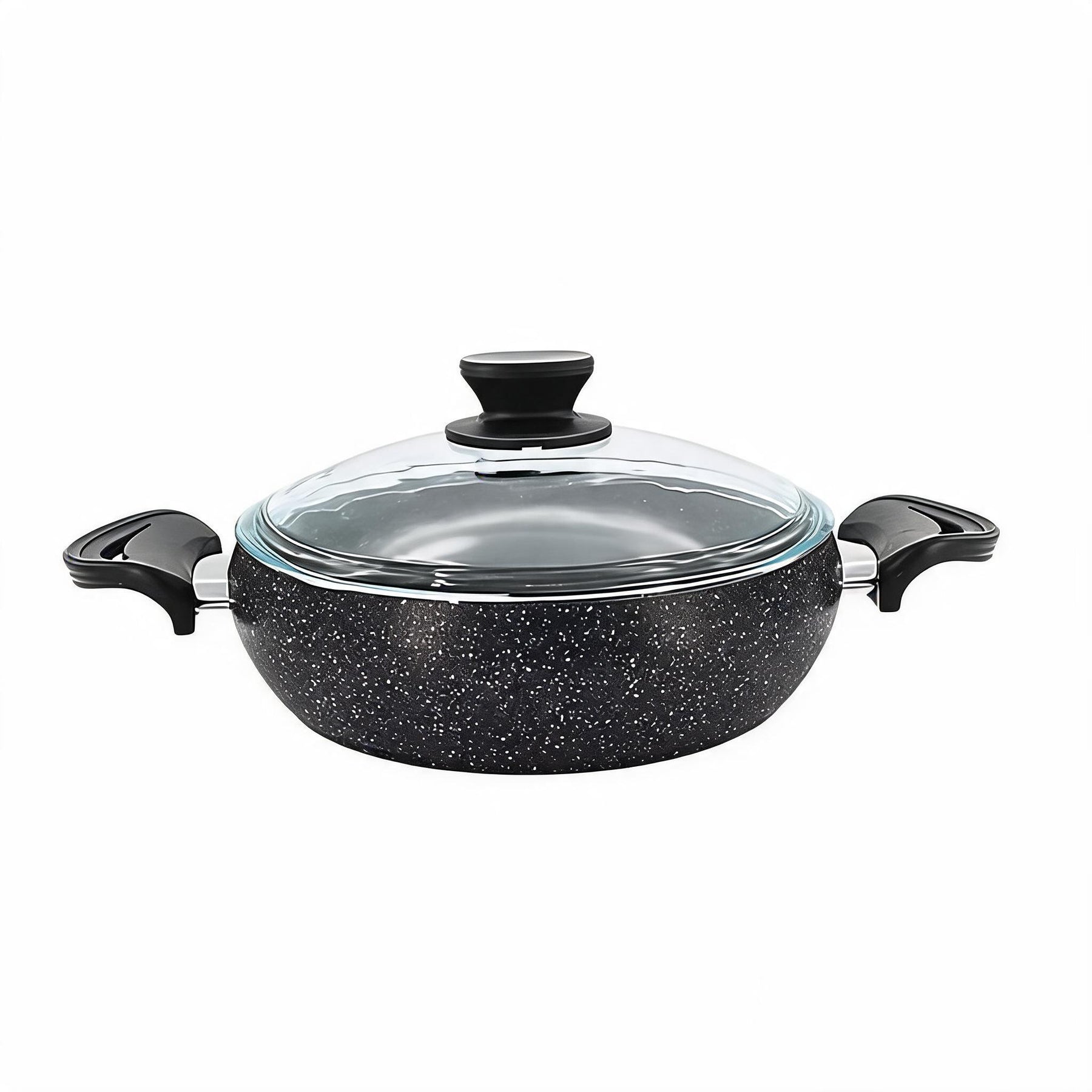 Lavonni 24CM Black Granite Low Pot Rounded