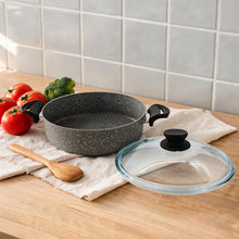 Lavonni 28CM Gray Granite Low Pot Traditional