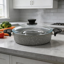 Lavonni 26CM Gray Granite Low Pot Traditional