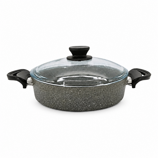 Lavonni 26CM Gray Granite Low Pot Traditional