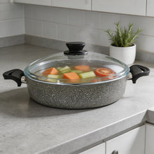 Lavonni 30CM Gray Granite Low Pot Traditional