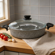 Lavonni 30CM Gray Granite Low Pot Traditional