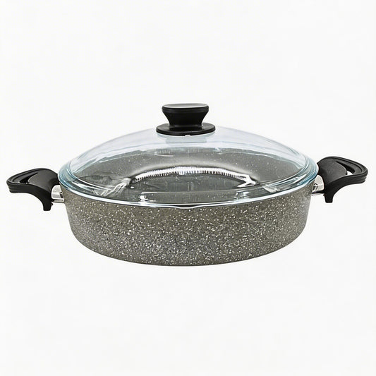 Lavonni 30CM Gray Granite Low Pot Traditional