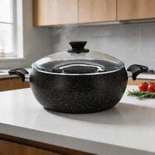 Lavonni 11" - 28cm Black Granite Deep Pot Rounded