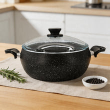 Lavonni 11" - 28cm Black Granite Deep Pot Rounded