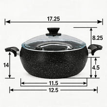 Lavonni 11" - 28cm Black Granite Deep Pot Rounded