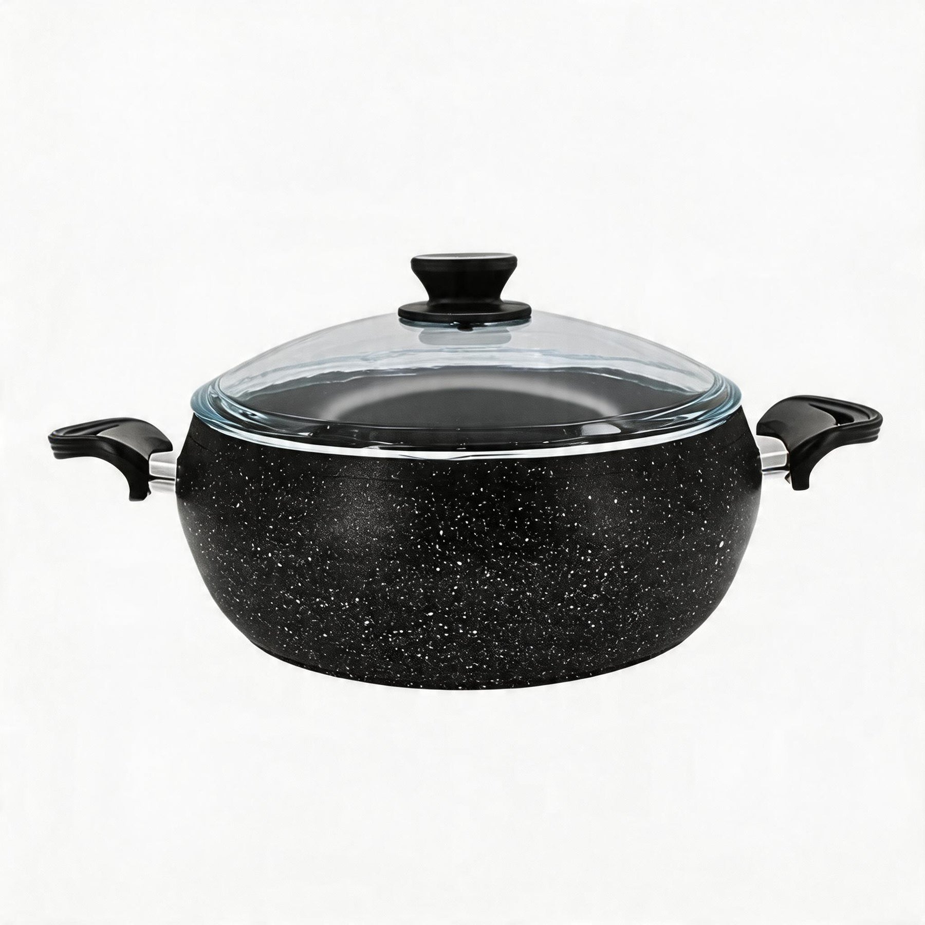 Lavonni 11" - 28cm Black Granite Deep Pot Rounded