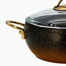 Lavonni 22CM Black-Gold Granite Deep Pot Rounded