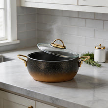 Lavonni 22CM Black-Gold Granite Deep Pot Rounded