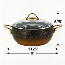 Lavonni 22CM Black-Gold Granite Deep Pot Rounded