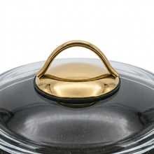 Lavonni 7"-18cm Black-Gold Granite Deep Pot Rounded