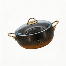 Lavonni 24CM Black-Gold Granite Deep Pot Rounded