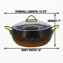 Lavonni 24CM Black-Gold Granite Deep Pot Rounded