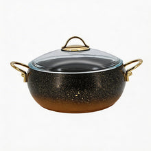 Lavonni 24CM Black-Gold Granite Deep Pot Rounded