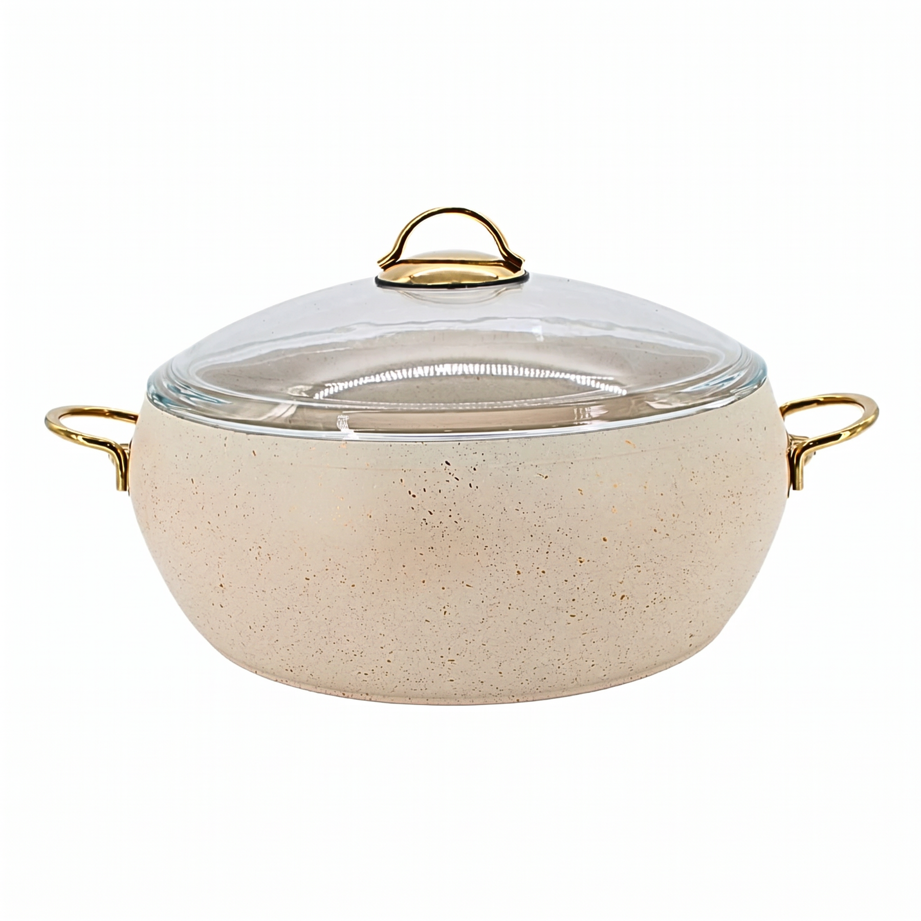 Lavonni 12"-30cm Beige Granite Deep Pot Rounded