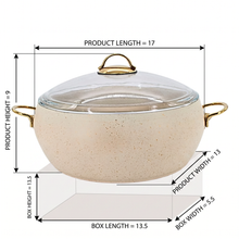 Lavonni 12"-30cm Beige Granite Deep Pot Rounded