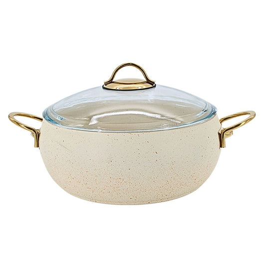 Lavonni 24CM Beige Granite Deep Pot Rounded