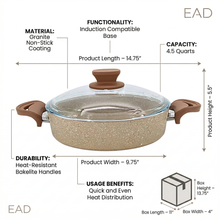 Lavonni 24CM Beige Granite Low Pot Traditional